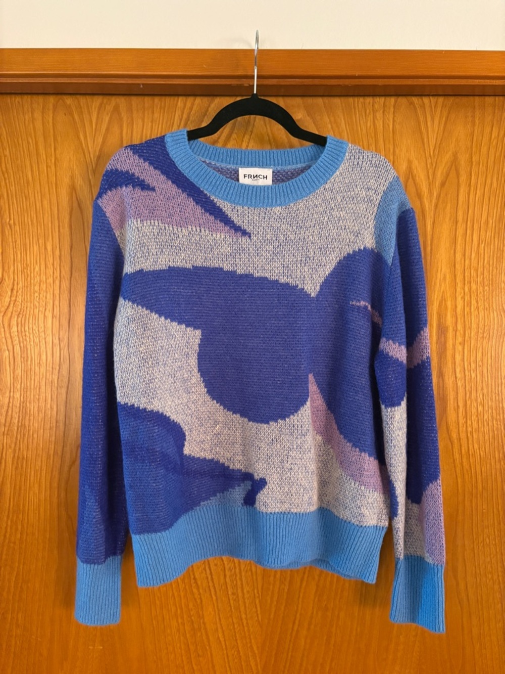 FRNCH Blue & Purple Abstract Crewneck Sweater